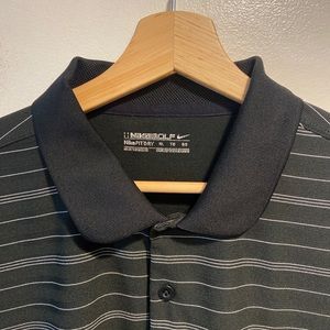 Nike Golf Fit Dry Black Stripe Polo Shirt Men’s XL Stonehedge.